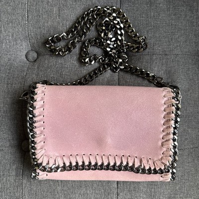 Leather Shoulder/crossbody Purse Made in Italy Pink Soft Leather Metal Trim
