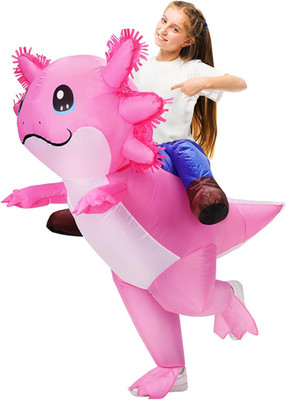 Inflatable Axolotl Costume for Kids Halloween Costumes Kid Blow up Costume Ride