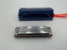 Vintage Hohner Blues Harp MS Harmonica Key of E w/ Original Blue Case - Germany