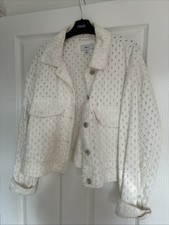 Next Ladies White Denim Jacket Size M