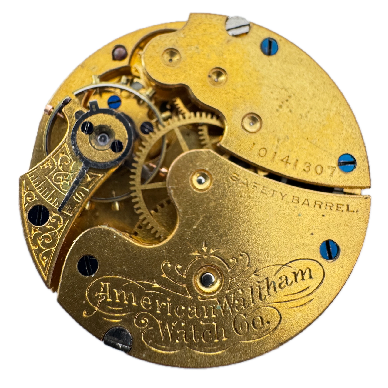Antique 0s 1900 Waltham 7 Jewel Mechanical Hunter Pocket Watch Movement Seaside