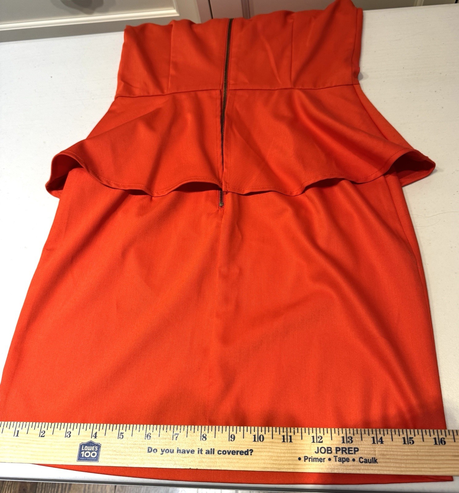H&M Women’s 4 Peplum Dress Pencil Skirt  Orange Red NWT thumbnail 9