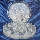 Anchor Hocking Set of 4 Star of David Snack Plates 10" Vintage.  No Cups