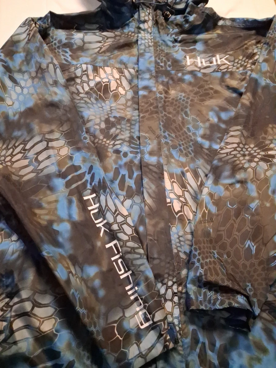 Chaqueta cortavientos Huk Fishing Kryptek Neptune empacable para hombre XL