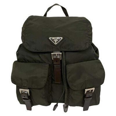 Used Prada B2811 Nylon Rucksack Vera Backpack Black Ebano Ladies