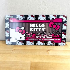 Sanrio License Plate Frame Hello Kitty Auto Tag Pink Black Plastic New Sanrio License Plate Frame Hello Kitty Auto Tag Pink Black Plastic New