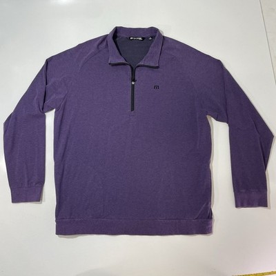 Travis Mathew Cloud Quarter 1/4 Zip Men s 2XL Purple Sweatshirt Golf Pullover