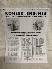 Kohler Engines 4-Cycle Short Stroke Air Cooled Engine Parts for K161T Manual