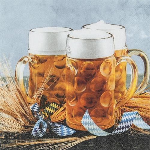 20 Servietten Beer Mug Bier bayrisch Abend Mottoparty Oktoberfest Deko 33x33cm - Bild 1 von 1