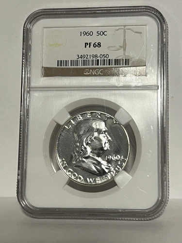 1960 PROOF Franklin Silver Half Dollar NGC PF-68