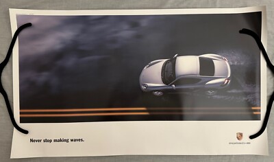 Porsche Cayman S Official 2005 Showroom Poster ''Never stop making waves''
