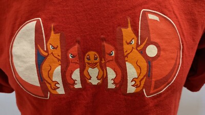 Pokemon Charizard Charmander Charmeleon Pokeball T-Shirt Tee Fury