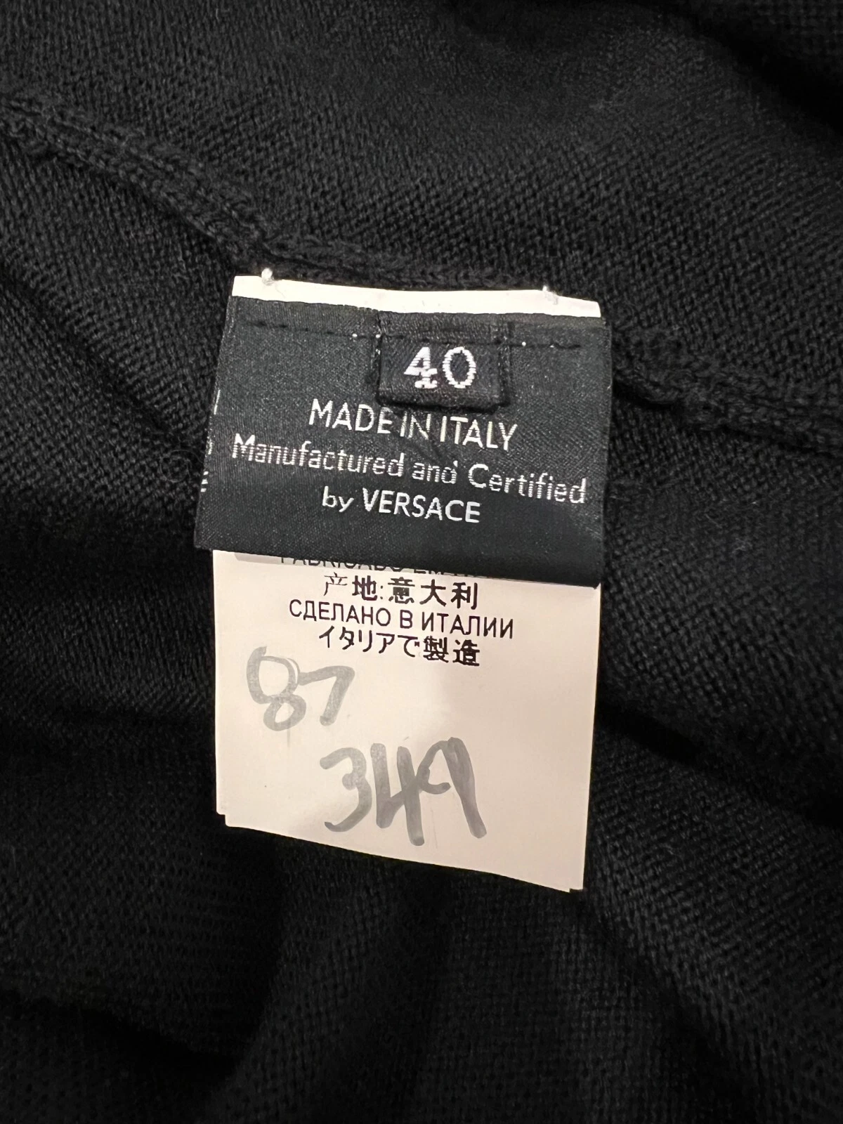 Autentico! Gianni Versace Lana Mini Abito Nero Lana Taglia 40 Small