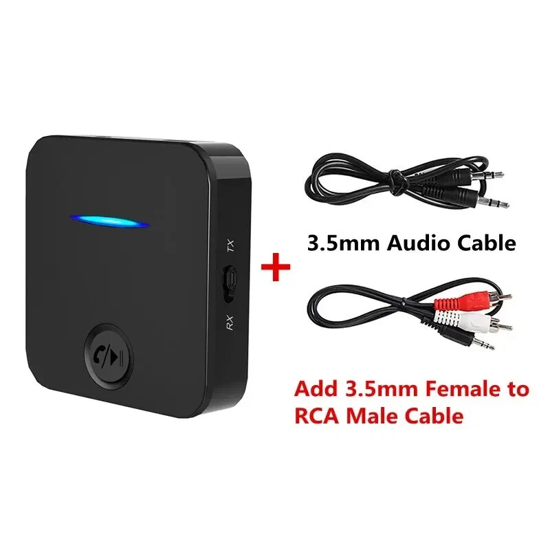 ✅ Récepteur Emetteur Bluetooth 5.0 Adaptateur Sans Fil Avec Micro Audio Stéréo - Photo 3/4