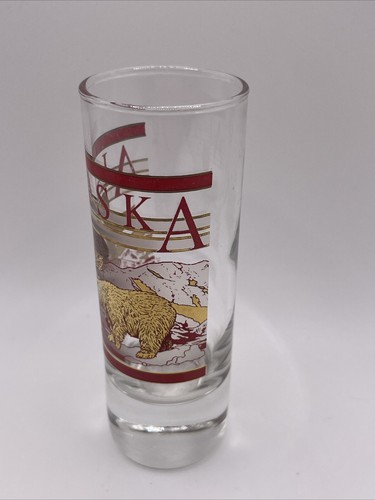 Collector’s Souvenir Gold Print Alaska Shot Glass - Picture 2 of 4