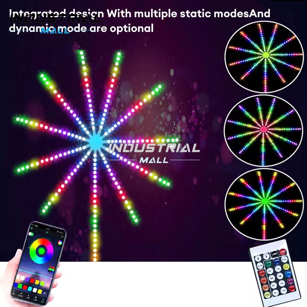 1.5W 1M LED Firework Strip Lights RGB Color Music Sync Remote