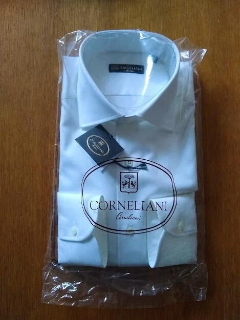Camicia Corneliani, nuova, bianco, cotone tg 38 (15 UK) made in Italy - Immagine 3 di 4