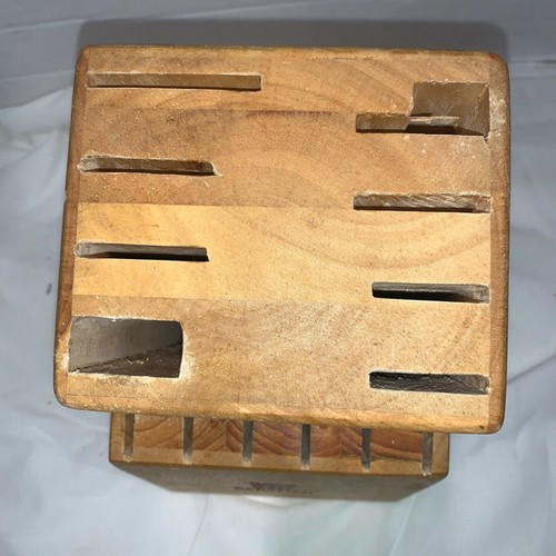 SABATIER Knife Block, Wooden Knife Cutlery Natural Wood Storage Block - 14 Slot - 第 3/7 張圖片