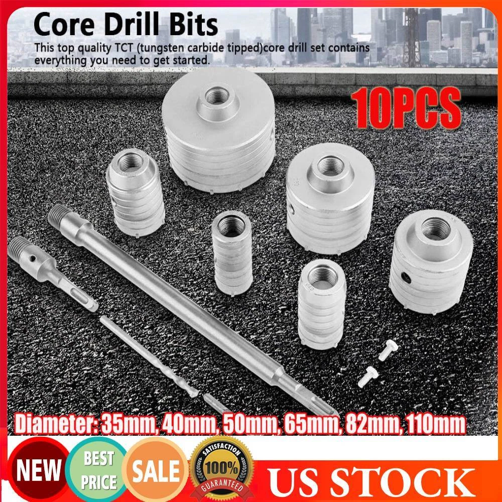 10Pcs TCT Core Drill Bit Hole Saw Cutter 35 40 50 65 82 110mm