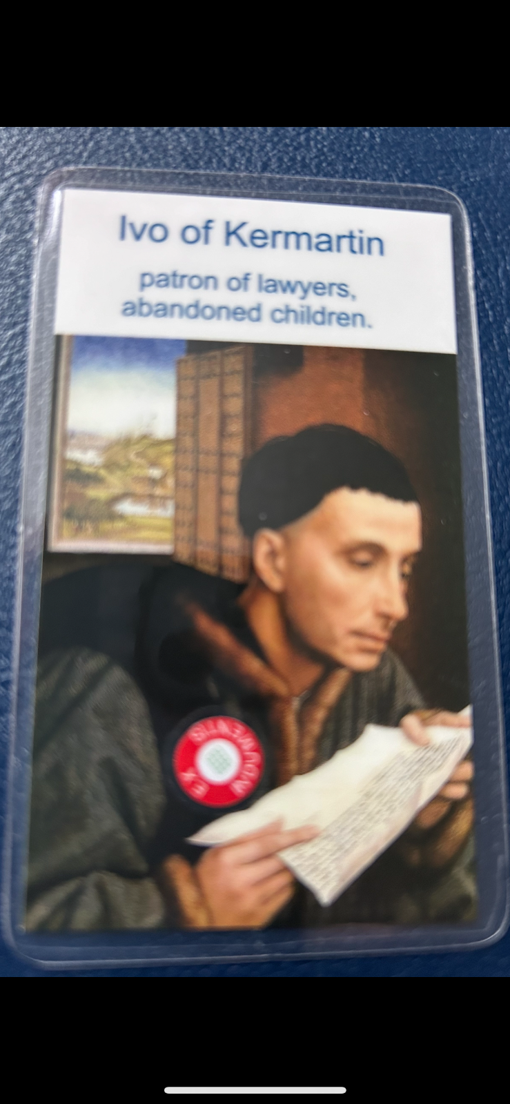 St. Ivo of Kermartin 3rd Class Relic Card Patron of Lawyers abandoned ...