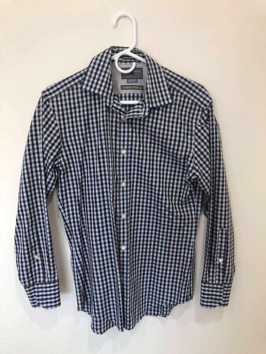 Black Brown 1826 Button-Front Shirt Men's Size S (14 - 14 1/2) Slim Fit