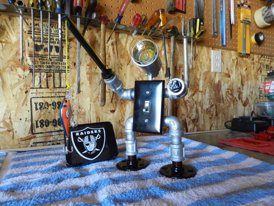 Tubo de Agua Mesa Luz Robot Industrial Lámpara de Escritorio Estudio Oficina Dormitorio Nuevo Foto 3 de 4