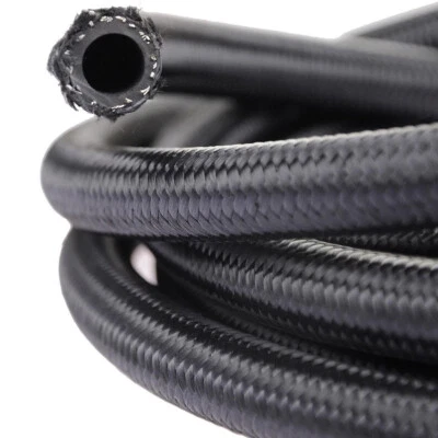 H&J MOTORS AN10 10AN Nylon Stainless Steel Braided Fuel Oil Gas Line Hose 20 Feet 6 Meters