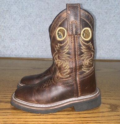 8.5 D Dan Post Kids Children s Brown Amarillo Western Cowboy Boots Leather