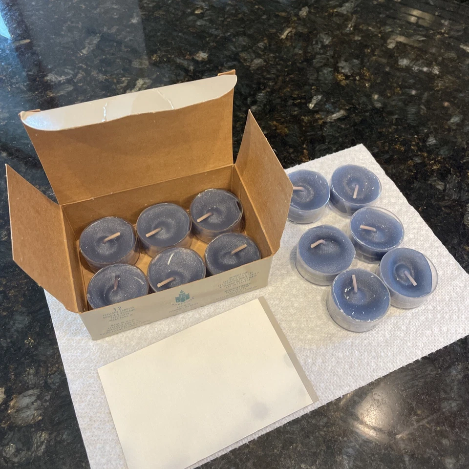 NUEVA CAJA ABIERTA PartyLite velas de luz de té olla de hierbas pourri azul colonial V0460 Foto 3 de 4