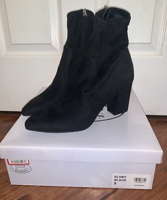 Steve Madden Elory Booties Black Boots Size 9 NIB