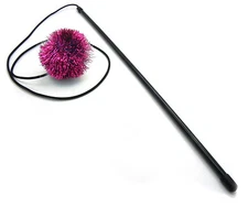 Tuff Kitty Puff Sparkle Ball Cat Teaser Wand -PINK
