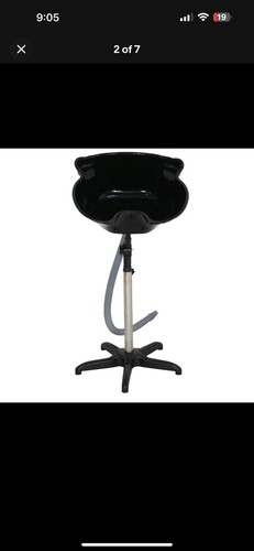 Portable Shampoo Bowl with Drain Hose Adjustable Salon Sink for Barbershop Home
