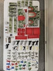 Vintage Marx medieval castle playset lot featuring castle and accessories.