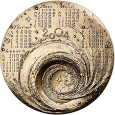 [#399578] France, Medal, Calendrier, Femme aux Colombes, 2004, Bronze, Mayot, MS