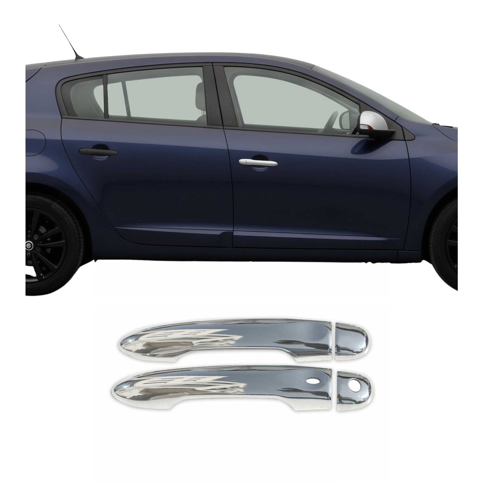 Couverture de poignée de porte Renault Megane en acier robuste pour vos trajets quotidiens