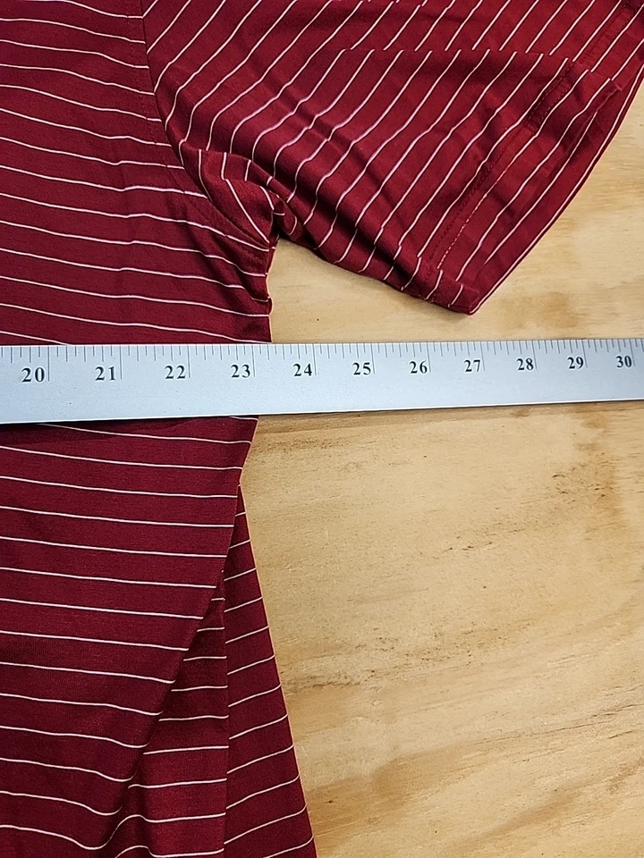 5 Iron Tasso Elba Red Striped Golf Polo Super Soft Pima Cotton Shirt Mens XL - Image 3 of 4