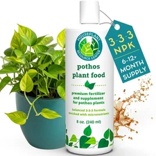 Pothos Fertilizer – 3-3-3 Liquid Plant Food for Healthy Growth & Foliage (8oz)