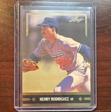 Leaf 1991 Gold Leaf Rookies Bonus Henry Rodriguez Rookie Card #BC8 Dodgers. rookie card picture