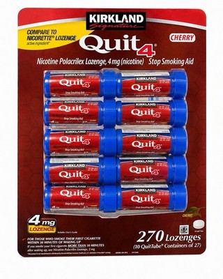 Kirkland Quit 270 Nicotine Lozenges Cherry 4mg Stop Smoke 12/27 Sealed New