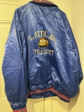 Vintage West Ark USA Blue Laidlaw Transit Embroidered Bus Jacket 3XL Men’s