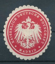 839904) DR Siegelmarke kaiserl. dt. Botschaft Madrid Spanien