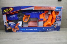 New Nerf N-Strike Hyperfire Elite Blaster 50 Darts, 2 Drums, Motorized #C2540