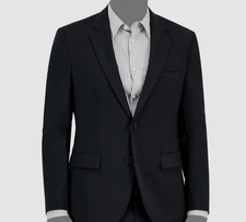 Hugo Boss Men's Black Modern Fit Solid Wool-Blend Suit Jacket Size 42R