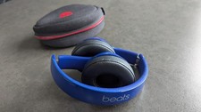 Beats Solo over ear headphones blue with case