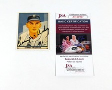 Barney McCosky Signed 1941 Play Ball Reprint Baseball Card #36 Tigers JSA Auto