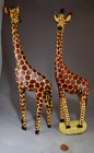 LOT OF 5 PAINTED CARVED WOOD & BRASS & JOINTED DECORATIVE GIRAFFE SCULPTURES NR — photo 4
