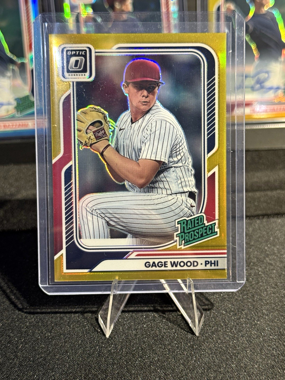 2026 Panini Donruss Optic - Gage Wood Rated Prospects Gold Prizm RC /10 #160