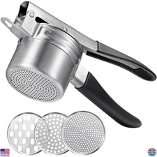 Sopito Premium Stainless Steel Potato Ricer & Masher - Heavy Duty with 3 Discs