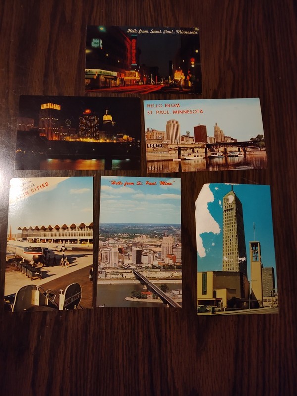 6 Postcards From St Paul Minn . 1968. Has Writing On The Back