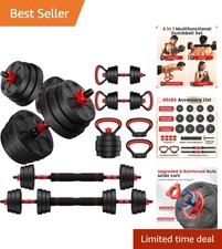 Ergonomic Adjustable Dumbbell Set - Non-Slip Grip, Safety Nuts, 20-90 lbs
